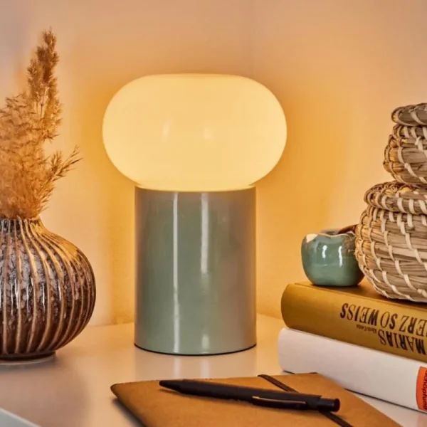hofstein Lampe de table Godrie Bleu, 1 lumière* Lampes En Verre