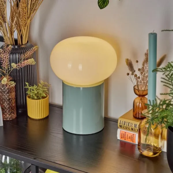 hofstein Lampe de table Godrie Bleu, 1 lumière* Lampes En Verre