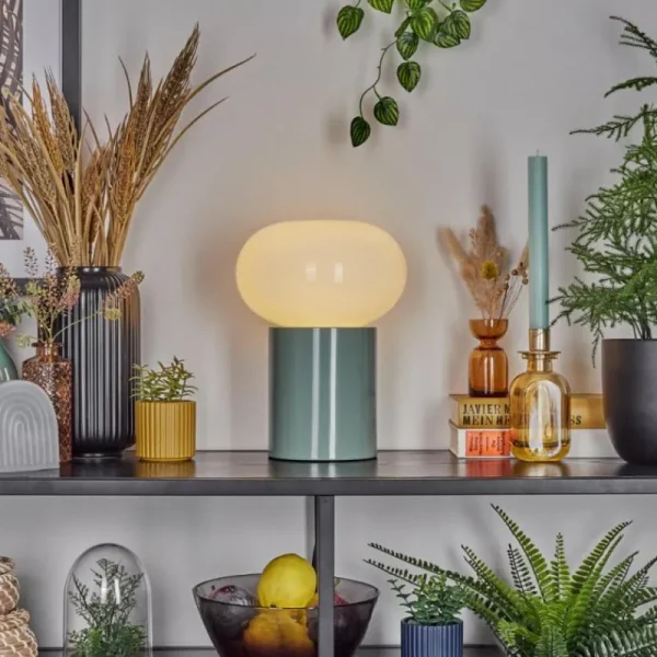 hofstein Lampe de table Godrie Bleu, 1 lumière* Lampes En Verre