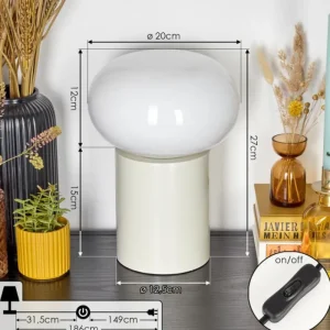 hofstein Lampe de table Godrie Crème, 1 lumière* Lampes En Verre