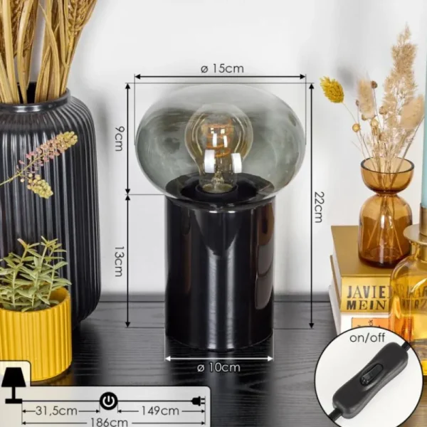 hofstein Lampe de table Godrie Noir, 1 lumière* Lampes Modernes