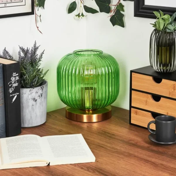 hofstein Lampe de table Goldenville Laiton, 1 lumière* Lampes En Verre