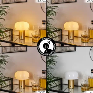 hofstein Lampe de table Guicia Or, Laiton, 1 lumière* Lampes En Verre