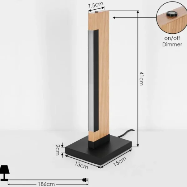 hofstein Lampe de table Inzino LED Écru, Noir, 1 lumière* Lampes Modernes