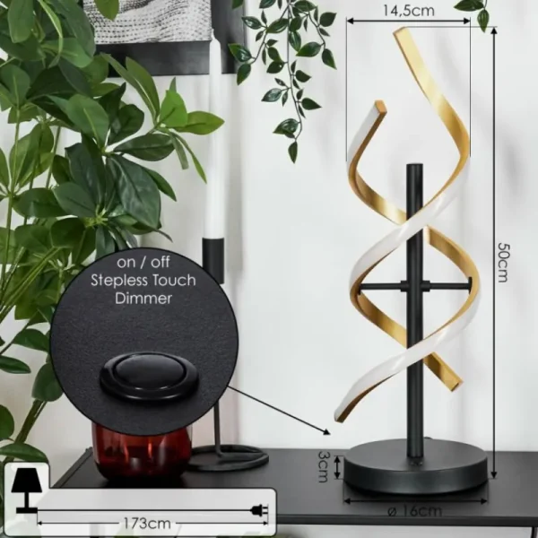 hofstein Lampe de table Khovet LED Noir, 1 lumière* Lampes Modernes
