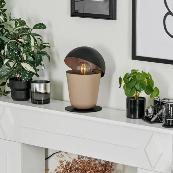 hofstein Lampe de table Khyong Beige, Noir, 1 lumière* Lampes Modernes