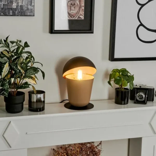 hofstein Lampe de table Khyong Beige, Noir, 1 lumière* Lampes Modernes