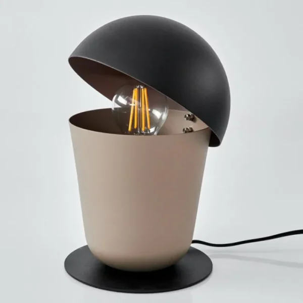 hofstein Lampe de table Khyong Beige, Noir, 1 lumière* Lampes Modernes