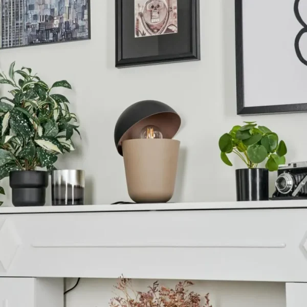 hofstein Lampe de table Khyong Beige, Noir, 1 lumière* Lampes Modernes