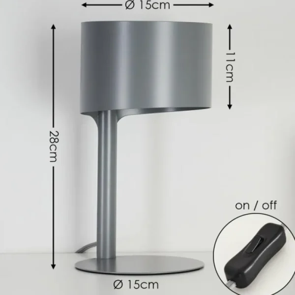 hofstein Lampe de table Launceston Gris, 1 lumière* Lampes Modernes