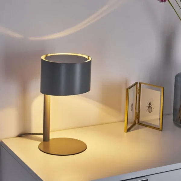 hofstein Lampe de table Launceston Gris, 1 lumière* Lampes Modernes