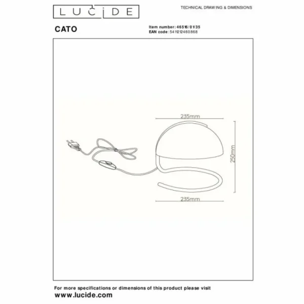 Luminaires Lucide Lampe de table Lucide CATO Chrome, 1 lumière* Lampes En Verre