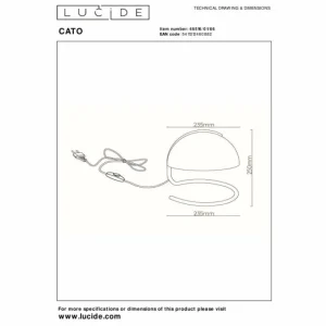 Luminaires Lucide Lampe de table Lucide CATO Or, Laiton, 1 lumière* Lampes En Verre