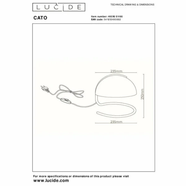 Luminaires Lucide Lampe de table Lucide CATO Or, Laiton, 1 lumière* Lampes En Verre