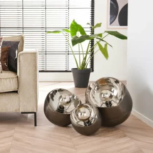 hofstein Lampe de table Mirror Nickel mat, Noir, 1 lumière* Lampes Modernes
