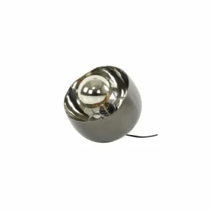 hofstein Lampe de table Mirror Nickel mat, Noir, 1 lumière* Lampes Modernes