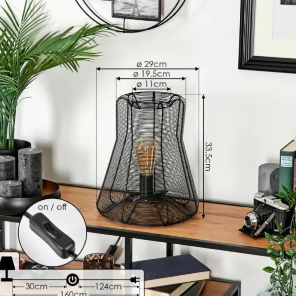 hofstein Lampe de table Oravi Noir, 1 lumière* Lampes Modernes