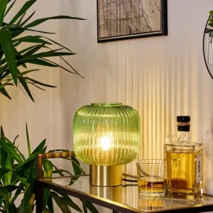 hofstein Lampe de table Paeni Or, 1 lumière* Lampes En Verre