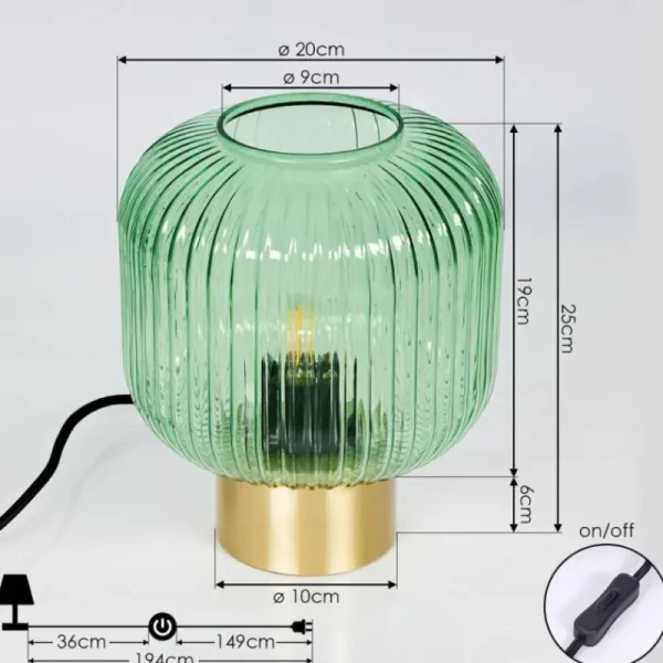 hofstein Lampe de table Paeni Or, 1 lumière* Lampes En Verre