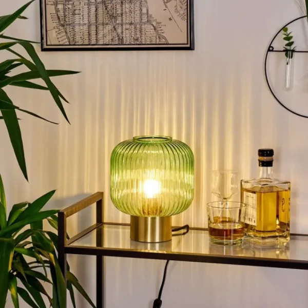 hofstein Lampe de table Paeni Or, 1 lumière* Lampes En Verre