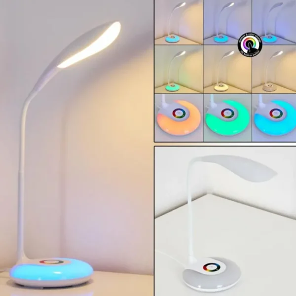 hofstein Lampe de table Paphos LED Blanc, 1 lumière, Changeur de couleurs* Lampes Modernes
