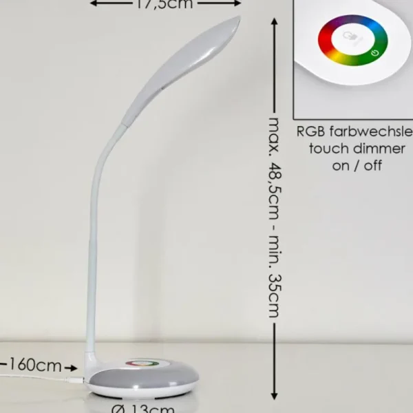 hofstein Lampe de table Paphos LED Blanc, 1 lumière, Changeur de couleurs* Lampes Modernes