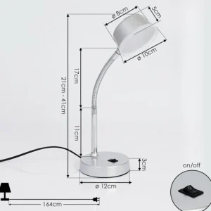 hofstein Lampe de table Pineda LED Chrome, 1 lumière* Lampes Modernes