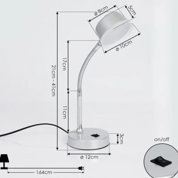 hofstein Lampe de table Pineda LED Chrome, 1 lumière* Lampes Modernes