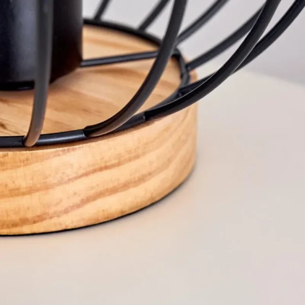 hofstein Lampe de table Refresco Bois foncé, Noir, 1 lumière* Lampes Modernes