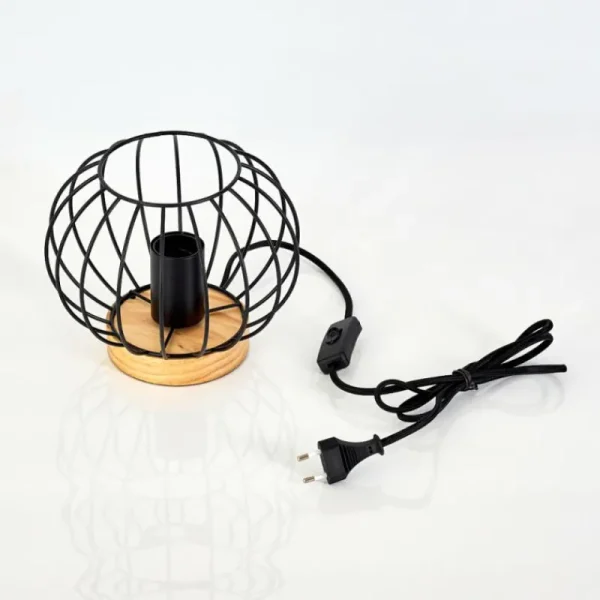 hofstein Lampe de table Refresco Bois foncé, Noir, 1 lumière* Lampes Modernes