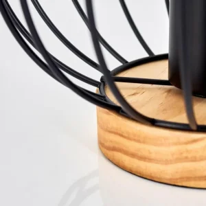 hofstein Lampe de table Refresco Bois foncé, Noir, 1 lumière* Lampes Modernes