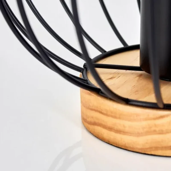 hofstein Lampe de table Refresco Bois foncé, Noir, 1 lumière* Lampes Modernes