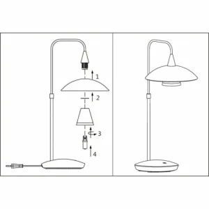 Luminaires Steinhauer Lampe de table Steinhauer Tallerken LED Acier inoxydable, Blanc, 1 lumière* Lampes En Verre