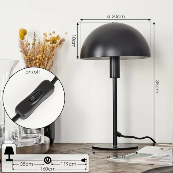 hofstein Lampe de table Tati Noir, 1 lumière* Lampes Modernes