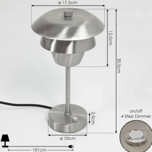 hofstein Lampe de table Wacissa Nickel mat, 1 lumière* Lampes Modernes