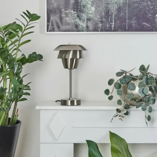 hofstein Lampe de table Wacissa Nickel mat, 1 lumière* Lampes Modernes