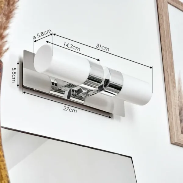 hofstein lampe miroir Morges LED Chrome, 2 lumières* Lampes Modernes