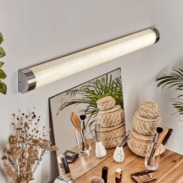 hofstein lampe miroir Morges LED Chrome, Scintillant, Blanc, 1 lumière* Lampes Modernes