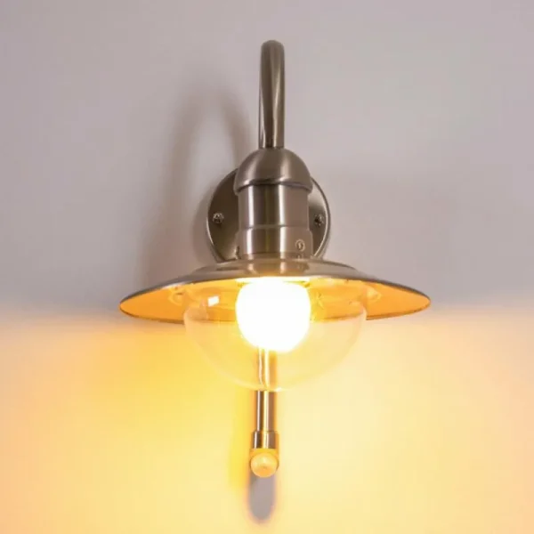 hofstein Lampe murale d'extérieur Elima Acier inoxydable, 1 lumière, Détecteur de mouvement* Lampes Modernes