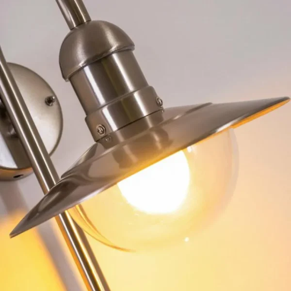 hofstein Lampe murale d'extérieur Elima Acier inoxydable, 1 lumière, Détecteur de mouvement* Lampes Modernes