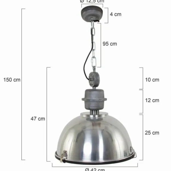 Luminaires Steinhauer Lampe pendante Steinhauer Bikkel Acier inoxydable, 1 lumière* Lampes En Verre