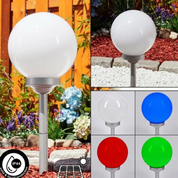 hofstein lampe solaire Kanganbou LED Argenté, 4 lumières, Changeur de couleurs* Lampes Modernes