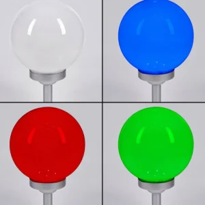 hofstein lampe solaire Kanganbou LED Argenté, 4 lumières, Changeur de couleurs* Lampes Modernes