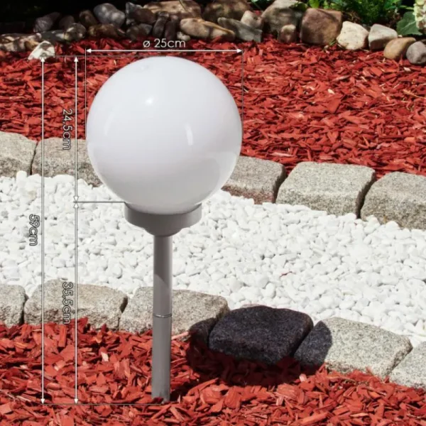 hofstein lampe solaire Kanganbou LED Argenté, 4 lumières, Changeur de couleurs* Lampes Modernes