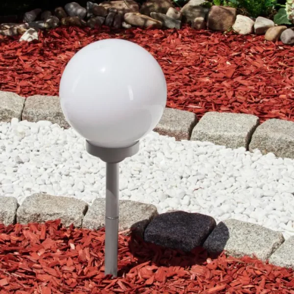hofstein lampe solaire Kanganbou LED Argenté, 4 lumières, Changeur de couleurs* Lampes Modernes