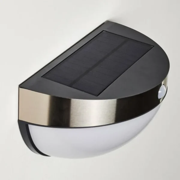 hofstein Lampe solaire Basra LED Chrome, 1 lumière, Détecteur de mouvement* Lampes Modernes