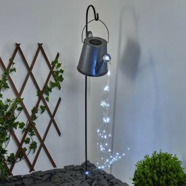 hofstein lampe solaire Isernia LED Rouille, Argenté, 80 lumières* Lampes Modernes