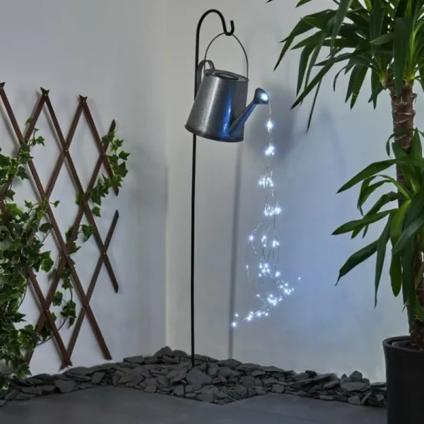 hofstein lampe solaire Isernia LED Rouille, Argenté, 80 lumières* Lampes Modernes