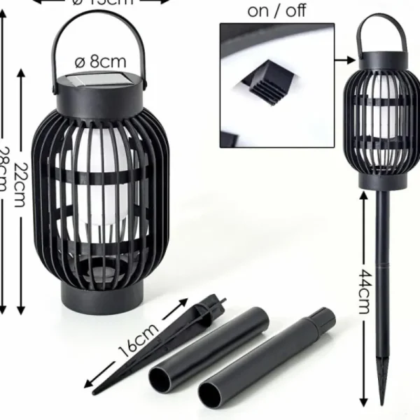 hofstein lampe solaire Joinville LED Noir, 1 lumière* Lampes Modernes