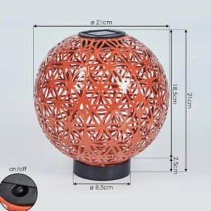 hofstein lampe solaire Leonard LED Rouge, Noir, 1 lumière* Lampes Modernes